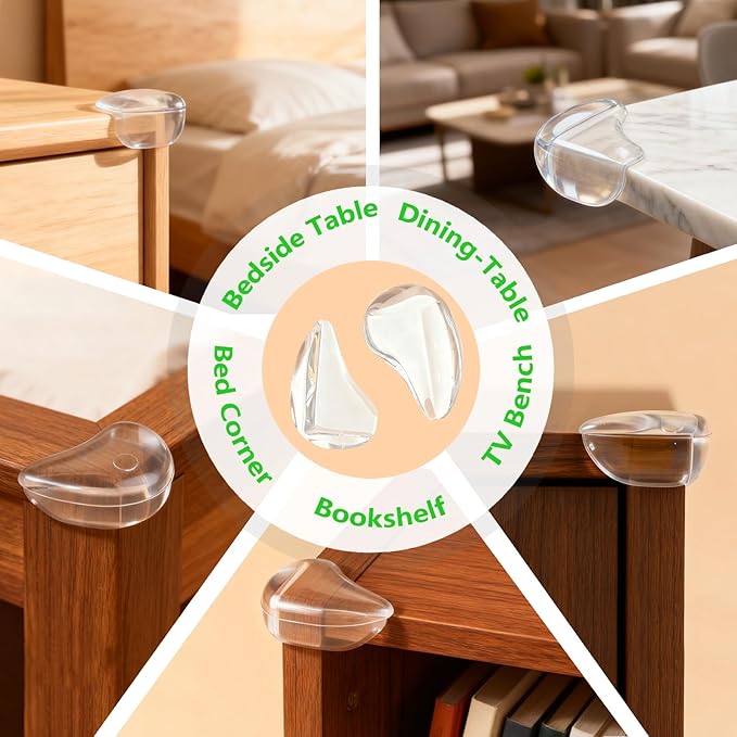 10 Pack Transparent Corner Protectors - Baby Safety Edge Guards for Furniture, Clear Sharp Corner Covers for Dining Table Baby Proofing