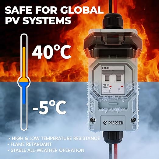 Solar Panel Disconnect Switch 10-60A 400V Solar Disconnect Switch Outdoor PV Isolator Upgraded Cover Visual Design Waterproof Circuit Breaker Box for RV Home Battery Off-Grid(400VDCAC, 20 Amp)