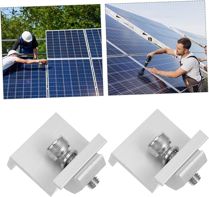 12pcs Metal Solar Panel Bracket Clips Edge Pressure Blocks Support Easy Installation for Outdoor Versatile Clamp for Applications