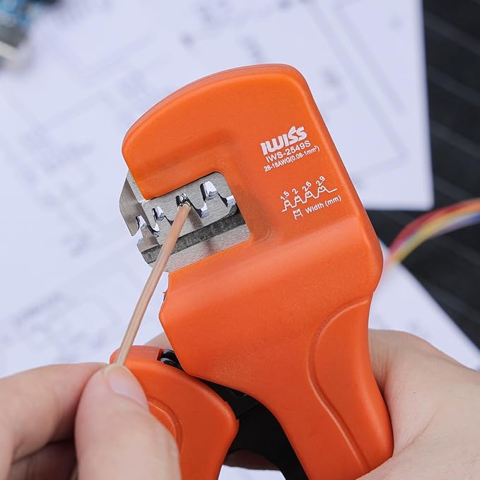 iCrimp IWS-2549S Micro Wire Crimping Plier for AWG 28-18 Open Barrel Terminals, JST Crimper