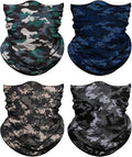 4Pack Neck Gaiter for Men Women Face Cover Mask Head Wrap Balaclava Headwear Bandana Headband Magic Scarf