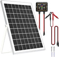 SOLPERK Solar Panel Kit 10W 12V, Waterproof Solar Battery Trickle Charger Maintainer + Smart MPPT Controller + Adjustable Mount Bracket for Boat Car RV Motorcycle Marine Automotive