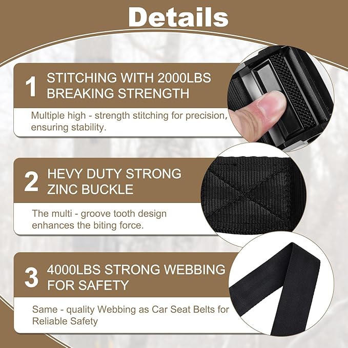 Tree Strap Hunting, Hunting Safety Harness Tree Strap, Tree Stand Safety Strap, Make Hunting Safer and Easier