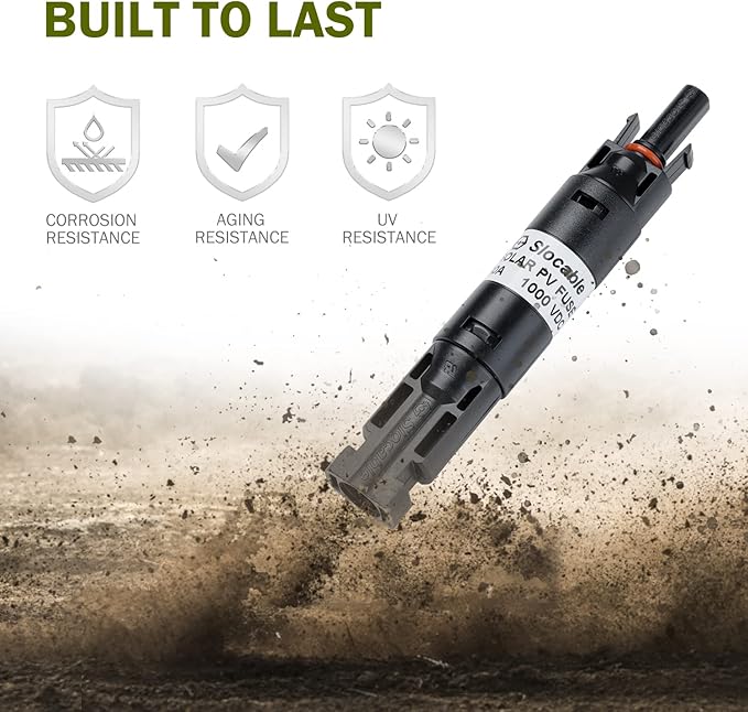 HQST 30A Solar PV Fuse Holder in-Line Waterproof PV Fuse Connector for Solar Panel and Solar Controller