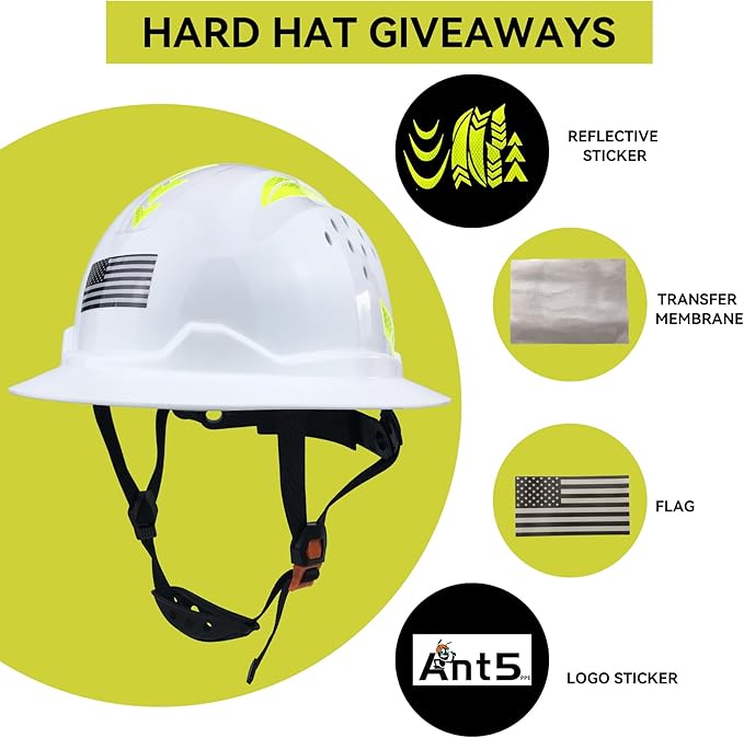 Hard Hat Full Brim Hardhats Safety Helmet Hydro Dipping HDPE ANSI Type Ⅰ Class C Certified ANSI Z89.1 Construction Work Industrial Vented