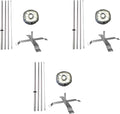 Feather Flag Telescoping fibre glass Hardware 14ft fibreglass Carbon fibre Flexible Pole tip Kits with Cross-Base and Weight-Donut Hardware Only. (Pack 3)