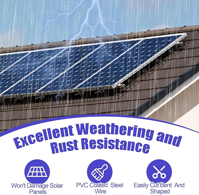 Solar Panel Bird Mesh Kit 6in x 100ft，Bird Deterrent PVC Wire, Bird Guard for Solar Panel Proofing to Prevent Pigeons Nesting Under Roof Solar Panels