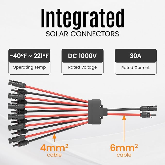 Solar Panel Connector 12 to 2 Solar Y Branch Connectors PV Panels Parallel Connectors Kit Adapter Waterproof Wire Plug Tool for Solar Panel(2 Pcak MF/FFFFFFMMMMMM)