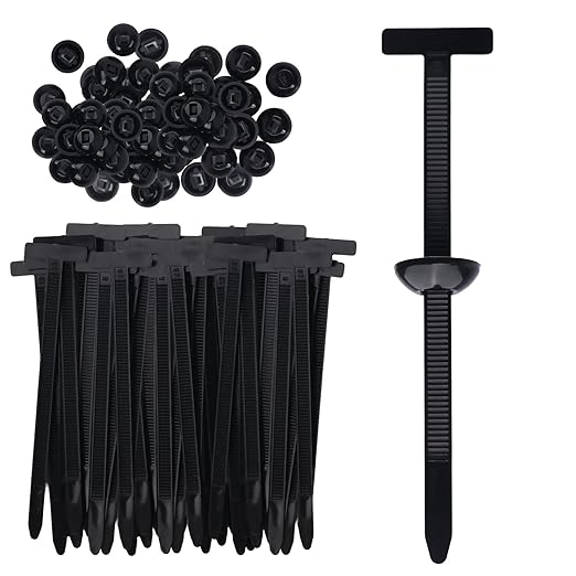 150 Pcs Nylon Universal Cable Tie Buckle for Car - Self-Locking and Easy Install Zipper Clips with Pin & Button Design - UV-Resistant Zip Tie for Quick and Effortless Car Daily Repair