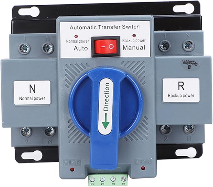 Automatic Transfer Switch, 110V Dual Power Generator Transfer Switch 50HZ/60HZ, Electronic Power Circuit Breaker
