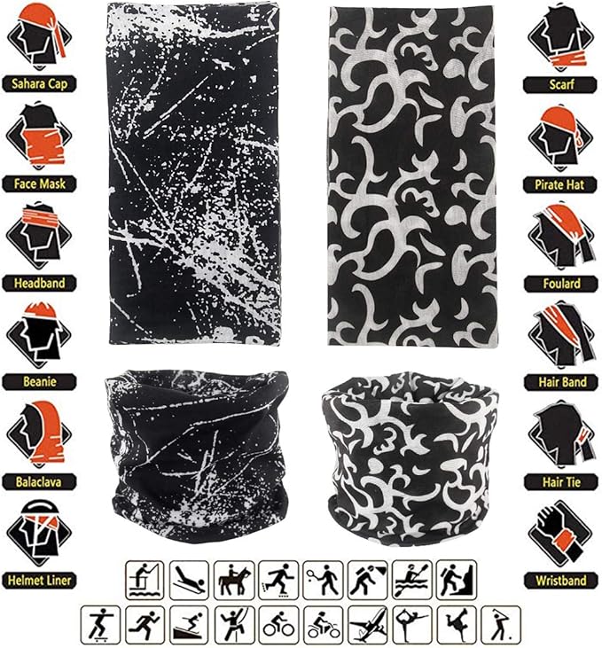 Neck Gaiter Masks Tube Scarf,Seamless Bandanas Buffs Gators,Ourdoor Face Mask Face Covering Multi Headwear