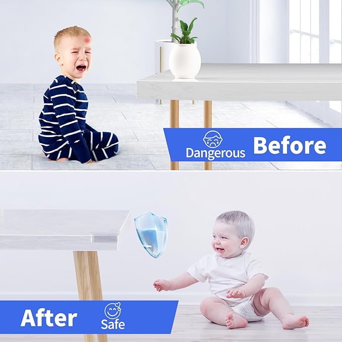 8 Pack Corner Protectors Baby Proof Corners and Edges Protector, Extra Large Clear Table Corner Protectors for Baby Safety Guards Bumpers Cover Sharp Furniture, L Shape