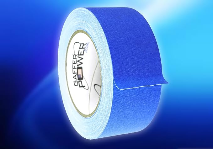 Gaffer Power Real Professional Grade Gaffer Tape, Made in The USA, Heavy Duty Gaffers Tape, Non-Reflective, Multipurpose. 2 Inch X 30 Yards, Electric Blue