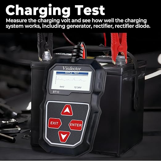 BT10 Car Battery Tester 12V 100-2000 CCA Digital Battery Load Tester, Automotive Alternator Starter Tester, Auto Battery Analyzer for Car, SUV, Light Truck, Boat