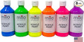 milo Fluorescent Acrylic Paint Set of 6 Colors | 8 oz Bottles | Student Neon Colors Acrylics Painting Pack | Glows UV in Black Light | Non-Toxic Arts & Crafts Paints for Artists & Hobby Painters | Made in USA
