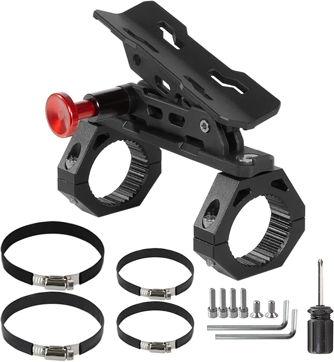 UTV Fire Extinguisher Mount Kit- Quick Release Roll Bar Fire Extinguisher Holder with Aluminum Bracket for Any Vehicle with 1.75"-2" Roll Bar, Compatible with Polaris RZR/Can Am X3/Jeep Wrangler