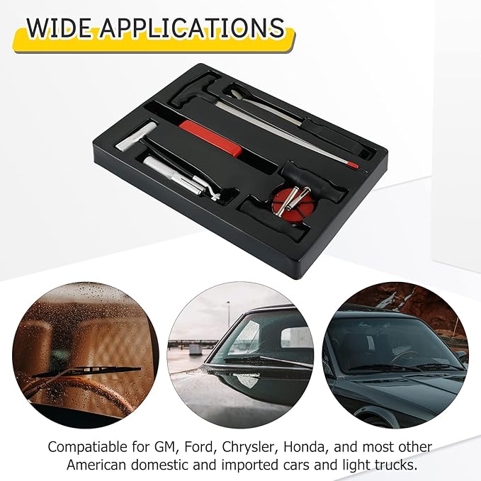 7PCS Windshield Removal Tool Kit | Automotive Wind Glass Remover Hand Tool,Windscreen Remover Set for Classic Vintage Car