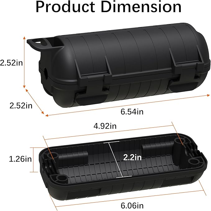 Extension Cord Cover Outdoor, 4 Pack IP54 Water-Resistant Power Cord Protector Electrical Connection Box Outside Cable Safety Cover for Electronics Plug Outlet Tool Holiday Light, Black