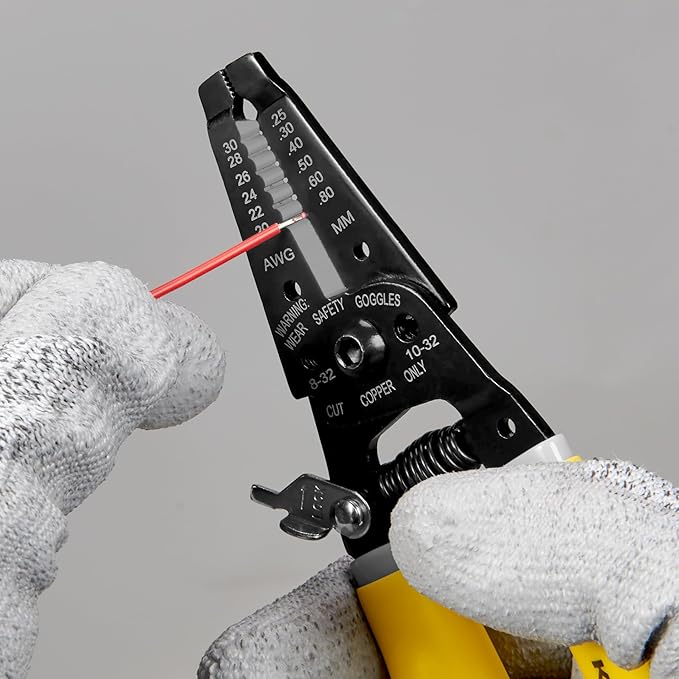 KATA Wire Stripper Wire Cutter - 7 Inch Wire Crimpers Stripping Tool Cutting Plier for 20-30 AWG Solid and 22-32 AWG Stranded Wire - Electrical Wire Stripping Crimping Plier Cable Strippers