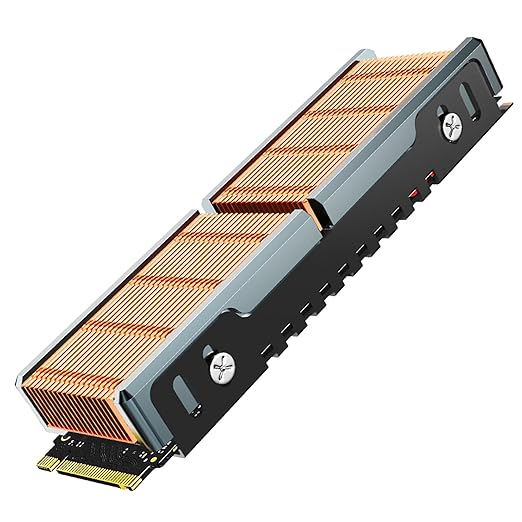 JEYI Copper M.2 HeatSink, Passive Nvme SSD Heatsinks with Copper Fins - Finscold Q80
