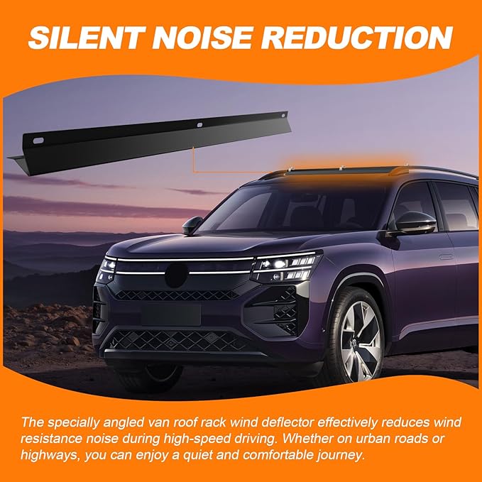 39.37 in Roof Rack Wind Deflector, Van Roof Rack Wind Deflector, Ladder Rack Wind Deflector for Utility/Work Truck and Vans, Reduces Noise