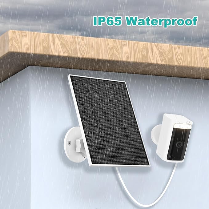 EverExceed 5W Solar Panel Compatible with Wyze Battery Cam Pro, Cam Outdoor V1, Cam Outdoor V2, Solar Panel for Wyze Camera with USB-C Port, Micro USB Adapter, Adjustable Wall Mount, IP65 Waterproof