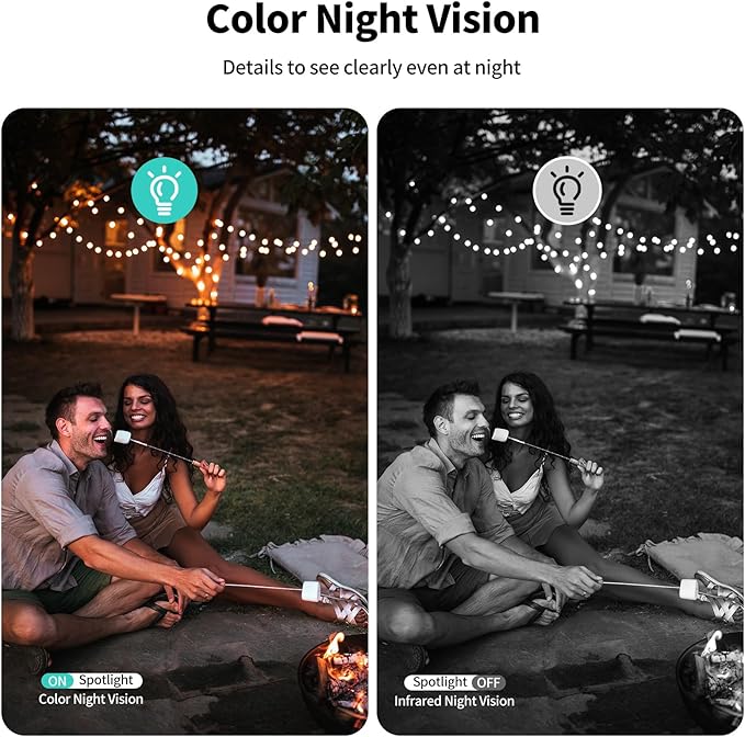2K FHD Smart Wireless Security Camera Outdoor,Solar Powered WiFi Camera for Home Security with Color Night Vision, Motion Detection, 2-Way Audio, Weatherproof, Cloud/SD Storage (2.4GHz Only)