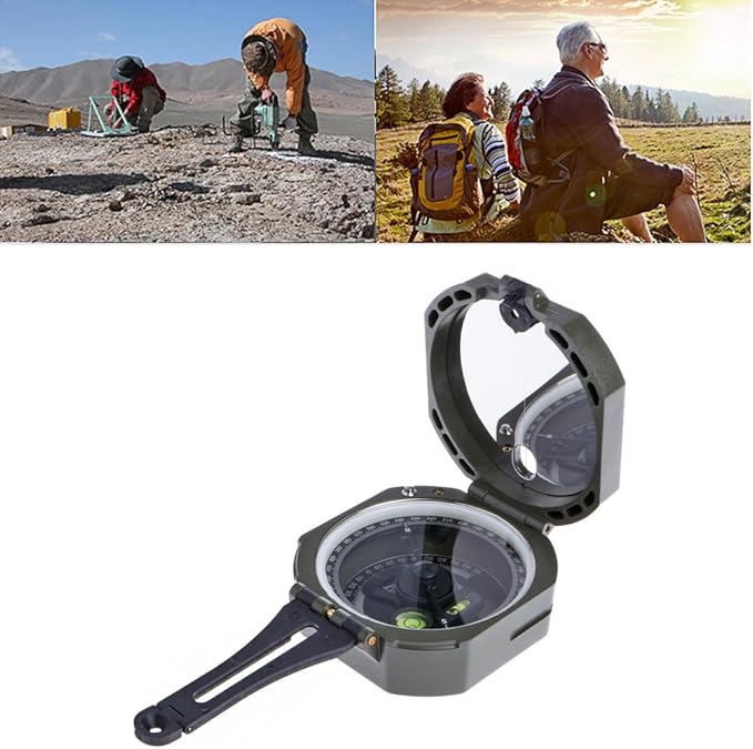 High Precision Magnetic Pocket Transit Geological Compass Scale 0-360 Degrees durable For Surveyors, Mining Engineers, Civil Engineers, Environmental Engineers and Foresters
