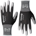 KAYGO Work Gloves PU Coated 12 Pairs, KG15P,Nylon Liner with Flexible Polyurethane Coating,Safety Work Gloves for DIY, Assembly, Warehouse, Light Duty Work (X-Large, Black)