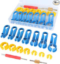 16PCS AC Fuel Line Disconnect Removal Tool Set, 1/4 5/16 3/8 1/2 5/8 3/4 7/8 Inch Car Transmission Oil Cooler Line Quick Disconnect Kit, Fuel Line Master Disconnect Tool with Valve Core Remover