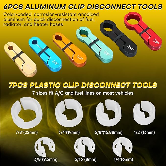 26PCS Fuel Line Disconnect Tool Set | Ac Line Disconnect Tool, Fuel Line Removal Tool, Professional Fuel, A/C, and Transmission Line Removal Set with Quick Disconnect Pliers
