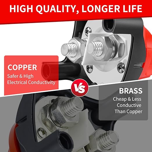 Battery Disconnect Switch 12V-48V DC 275A Battery Power Master Isolator Shut Off Switch for Marine Boat Car Truck Camper RV Trailer