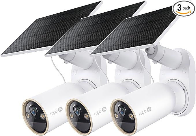 Tapo MagCam 4K Outdoor Wireless Security Camera – Battery Power with Solar, Magnetic Mount, Person/Vehicle Detection, Subscription-Free SD or Optional Cloud, Compatible with Alexa, C460 KIT (3-Pack)