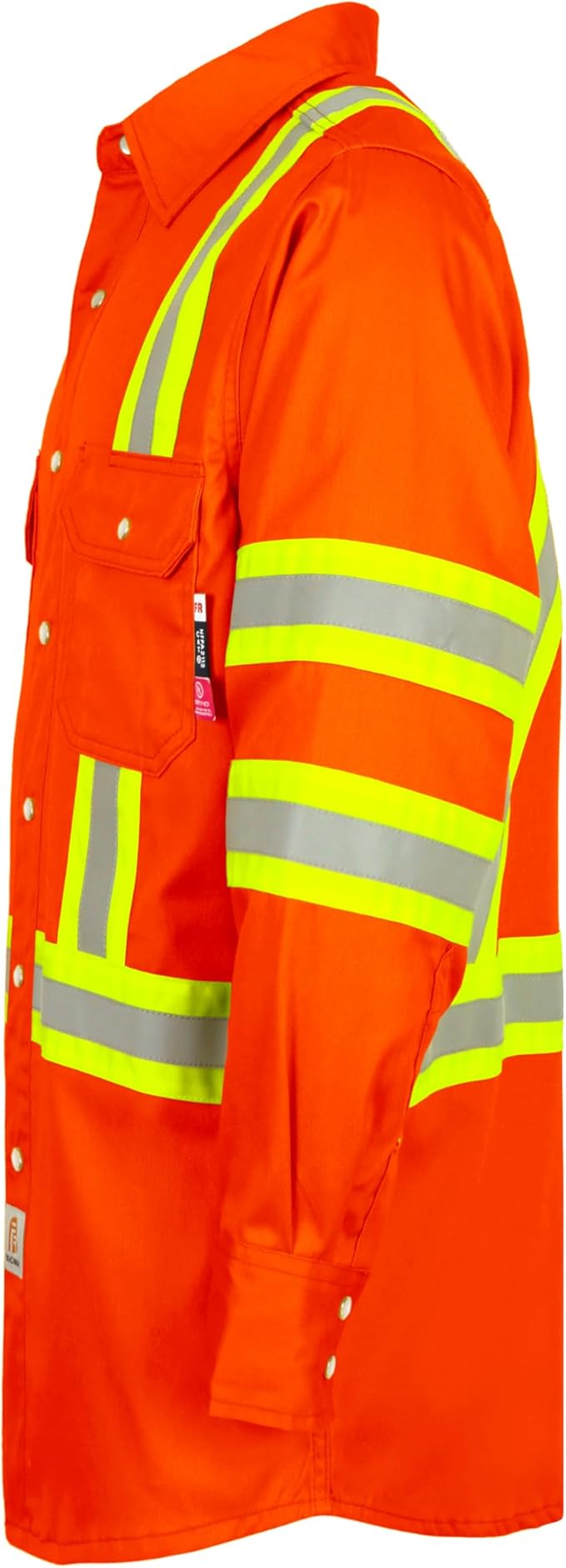 BOCOMAL FR Shirts for Men Hi Vis High Visibility 6.5oz Lightweight Type O Flame Resistant Refective Safety Shirt