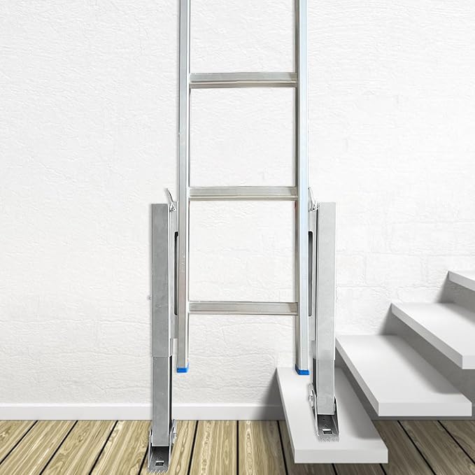 Ladder Leveler Pair for Extension Ladder, Adjustable Extension Ladder Leg Ground Leveler, with Anti-Slip Pattern Steel Pole,Ladder Levelers for Extension Ladders
