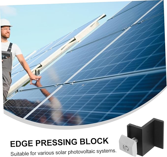 Kisangel 4pcs Solar Panel Bracket Photovoltaic Bracket Pressing Block Aluminum Solar Panel Mounting Stand