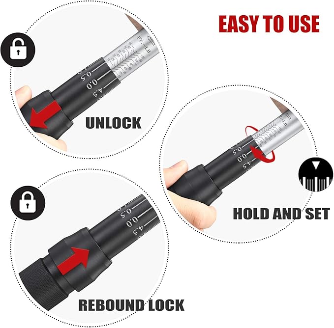 3/8-Inch Drive Click Torque Wrench (10-100 ft.-lb./15-135Nm) Dual-Direction Adjustable Torque Wrench Set