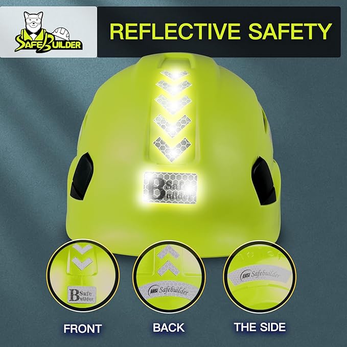 Construction Hard Hats Safety Helmet Reflective ABS Adjustable Ventilation Hardhats Industrial Head Protection ANSI Z89.1