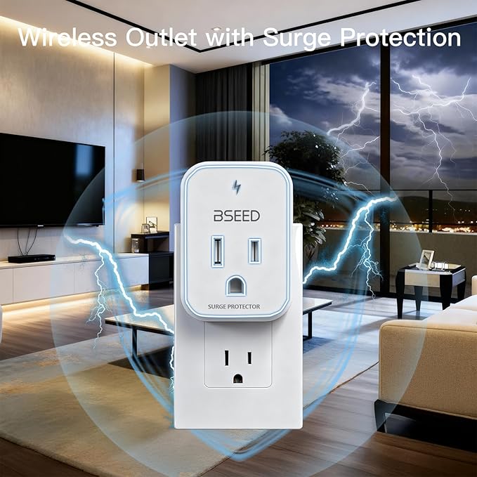 BSEED 1620 Joules Single Outlet Surge Protector, 1800W Mini Surge Protector for Refrigerator, PC, TV, Xbox, PS5, Home Appliances, Voltage Protector with LED Indicator, 120V, 4 Pack
