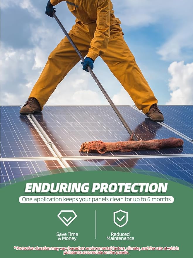 Solar Panel Cleaner 1 Gallon (Makes 600 Gallons) – Ultra Concentrated Cleaner & Max Deep Clean Formula, Multi-Surface & Safe for Solar Panels, Glass, Stainless Steel & More, Streak-Free
