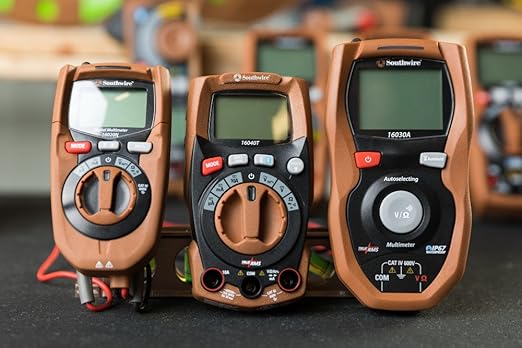 Southwire Multimeter Compact 3-in-1 - Built-In Voltage Detector & Flashlight - 10 Functions, Auto-Reset Fuse - CAT IV 600V - UL Listed