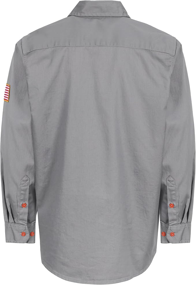 BOCOMAL FR Shirts for Men Flame Resistant Light Weight NFPA2112 Fire Retardant Welding Shirt Water & Oil Repellent Finish