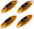 Aolyty Solar Strobe Warning Light Outdoor, Bright Solar Safety Flashing Light 4 Pack Road Signs IP54 Waterproof for Construction Site, Traffic, Dock, Marine, Stop Sign (Yellow)