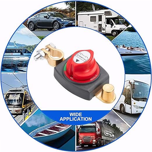 Spurtar Auto Battery Disconnect Switch 12V - 48V Top Post, Battery Shut Off Kill Switch 275A High Current for Car, Vehicle, Truck, Marine, Boat, ATV, RV, Winch