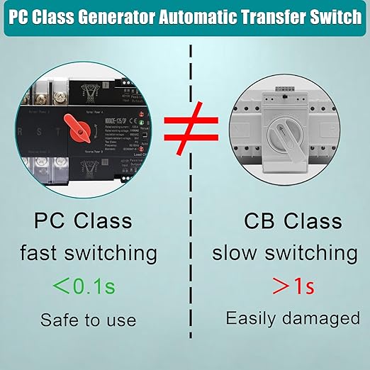 Automatic Transfer Switch, 125 Amp 3 Pole Auto Transfer Switch for Home Generator, 120/240-Volt 30,000W Stronger Stability, for Outdoor and Indoor with Ground, General 60HZ