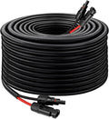 Solar Panel Extension Cable - 10AWG 100FT Solar Wire with Female & Male Waterproof Connector Flame Retardant Protective Sleeving PV Wire for RV, Photovoltaic Systems, Home, Boat, Solar Panels, Car