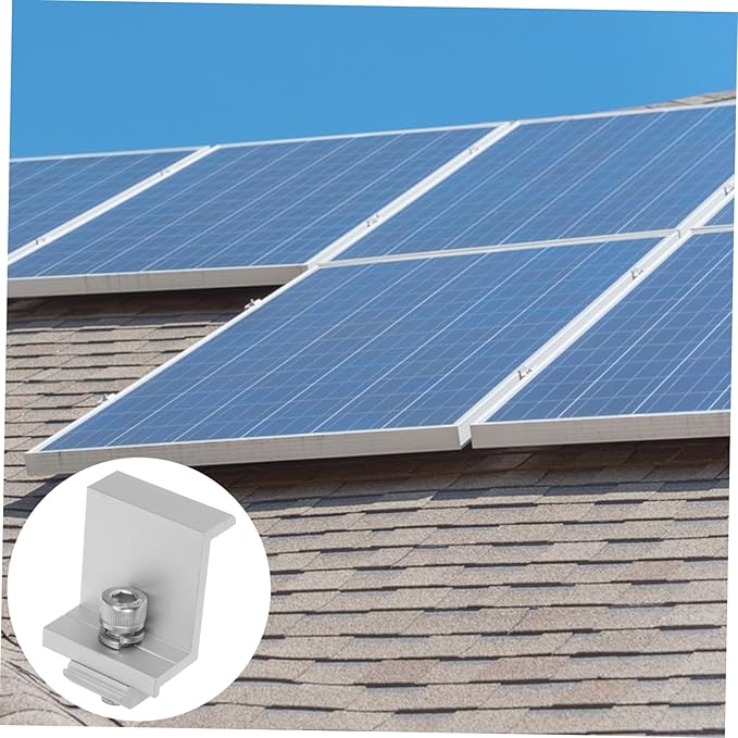 12pcs Solar Panel Rack Clips Side Compression Bracket Clamps for Fixed Solar Panel Installation Versatile Outdoor Use Support System