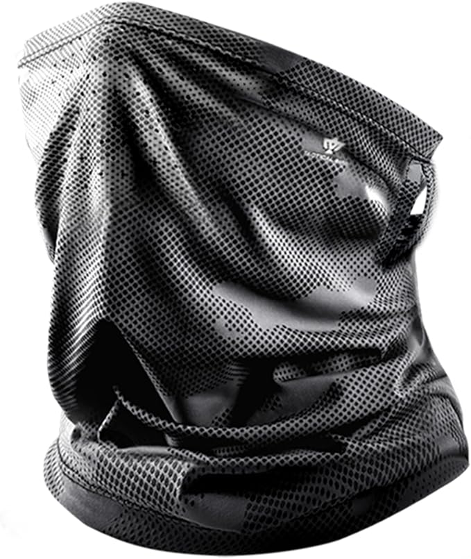 Summer UV Protection Cooling Neck Gaiter Face Clothing Neck Gaiter Mask Scarf Sunscreen Breathable(White/Black)