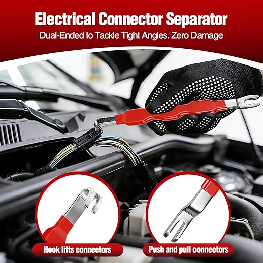 Automotive Tools Electrical Disconnect Pliers & Connector Separator with 18-Piece Terminal Removal Tool Kit for Car Wiring, Battery Terminals and Spark Plug Wires