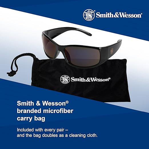 Smith & Wesson Elite Safety Glasses (21303), Smoke Lenses, Black Frame, Unisex Sunglasses for Men and Women